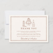 Carte De Remerciements Mariage de doodle occidental funky tiré à la main  (Devant)