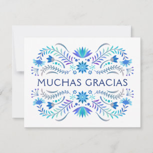 Carte De Remerciements Mariage de douche Fiesta Blue Anniversaire