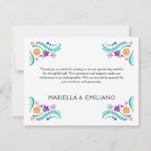 Carte De Remerciements Mariage de douche Fiesta Floral (Dos)