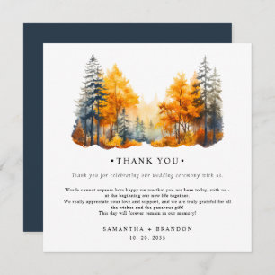 Carte De Remerciements Mariage de Fall Woods