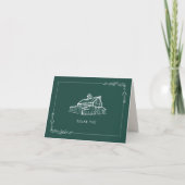 Carte De Remerciements Mariage de ferme Rustic Emerald (Devant)