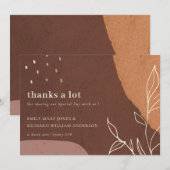 Carte De Remerciements Mariage de feuillage Abstrait rouille orange (Devant / Derrière)