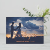 carte de remerciements mariage de feuille d'or ros (Debout devant)