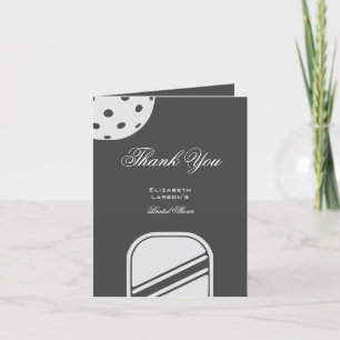 Carte De Remerciements Mariage de Filles Amoureuses de Pickleball Noir &