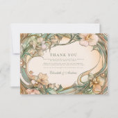 Carte De Remerciements Mariage de fleur de crème de pêche (Devant)