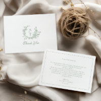 Carte de remerciements Mariage de Fleur sauvage de