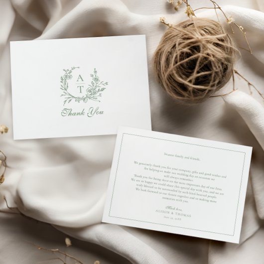 Carte de remerciements Mariage de Fleur sauvage de