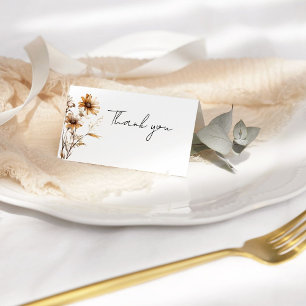 Carte De Remerciements Mariage de Fleur sauvage de Boho minimaliste Whims