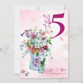 Carte De Remerciements Mariage de Fleur sauvage rose floral rustique (Dos)