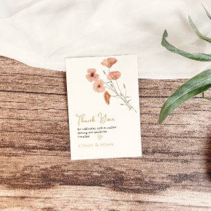 Carte De Remerciements Mariage de Fleur sauvage Russe Blush Rose