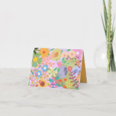 Carte De Remerciements Mariage de fleurs (Dos)