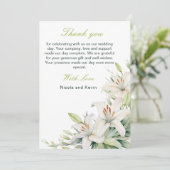 Carte De Remerciements Mariage de fleurs blanches (Debout devant)