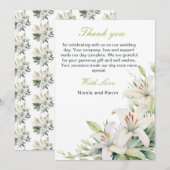 Carte De Remerciements Mariage de fleurs blanches (Devant / Derrière)