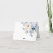 Carte de remerciements Mariage de fleurs bleues et (Dos)