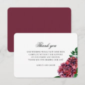 Carte De Remerciements Mariage de fleurs de Bourgogne merci. Fleur de mar (Devant / Derrière)