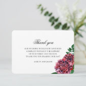 Carte De Remerciements Mariage de fleurs de Bourgogne merci. Fleur de mar (Debout devant)