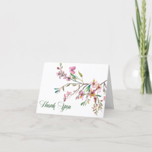 Carte De Remerciements Mariage de fleurs de cerisier rose