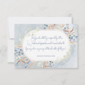 Carte De Remerciements Mariage de fleurs de sauce bleu (Dos)