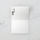 Carte De Remerciements Mariage de fleurs et lanternes roses (Intérieur)