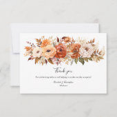 Carte De Remerciements Mariage de fleurs florales en terre cuite Boho (Devant)