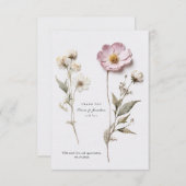 Carte de remerciements Mariage de fleurs pressées (Devant / Derrière)