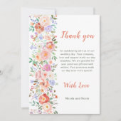 Carte De Remerciements Mariage de fleurs printanières (Devant)