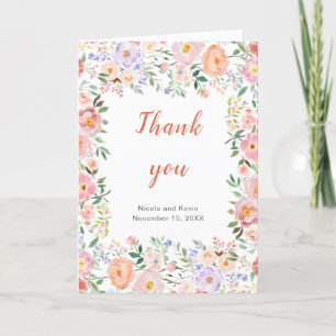 Carte De Remerciements Mariage de fleurs printanières