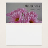 Carte de remerciements Mariage de fleurs roses (Devant & derrière)