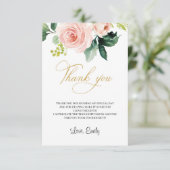 Carte De Remerciements Mariage de fleurs roses à fleurs éthérées (Debout devant)