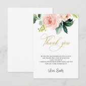 Carte De Remerciements Mariage de fleurs roses à fleurs éthérées (Devant / Derrière)