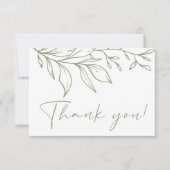 Carte De Remerciements Mariage de fleurs Sage Boho (Devant)