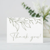 Carte De Remerciements Mariage de fleurs Sage Boho (Debout devant)