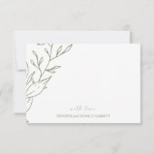 Carte De Remerciements Mariage de fleurs Sage Boho (Dos)