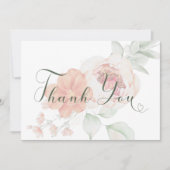 Carte De Remerciements Mariage de fleurs vert bracelet & sage (Devant)