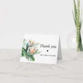 Carte De Remerciements Mariage de fleurs vertes tropicales (Devant)