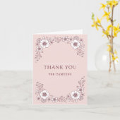 Carte de remerciements Mariage de fleurs vintages (Fleur jaune)