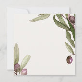 CARTE DE REMERCIEMENTS MARIAGE DE FOLIER DE COULEUR D'EAU OLIVE RUSTIQUE  (Dos)