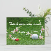 Carte de remerciements Mariage de golf (Debout devant)