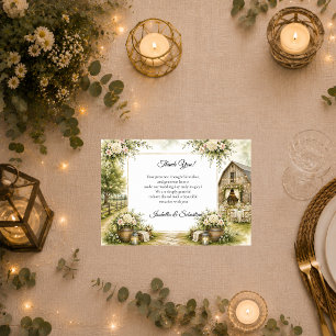 Carte De Remerciements Mariage de grange rustique