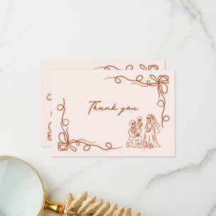 Carte De Remerciements Mariage de Halloween Fantaisiste Dessiné à la Main