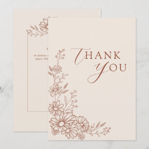 Carte De Remerciements Mariage de jardin botanique en terre cuite Daisy