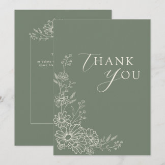 Carte De Remerciements Mariage de Jardin Chic Botanique aux Pâquerettes V