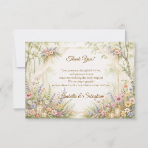 Carte De Remerciements Mariage de Jardin Enchanté
