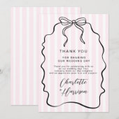 Carte De Remerciements Mariage de la boîte à rayures (Devant / Derrière)