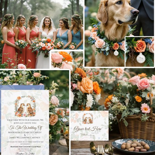 Carte De Remerciements Mariage de la Chouette des bois