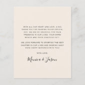 Carte de remerciements Mariage de la crème photo B (Dos)