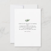 Carte de remerciements Mariage de la fleur de pivo (Dos)