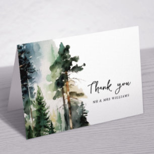 Carte de remerciements Mariage de la forêt de pins