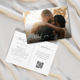 Carte De Remerciements Mariage de la Galerie de photos de code QR et de s