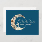 Carte de remerciements Mariage de la lune de fleur (Devant / Derrière)